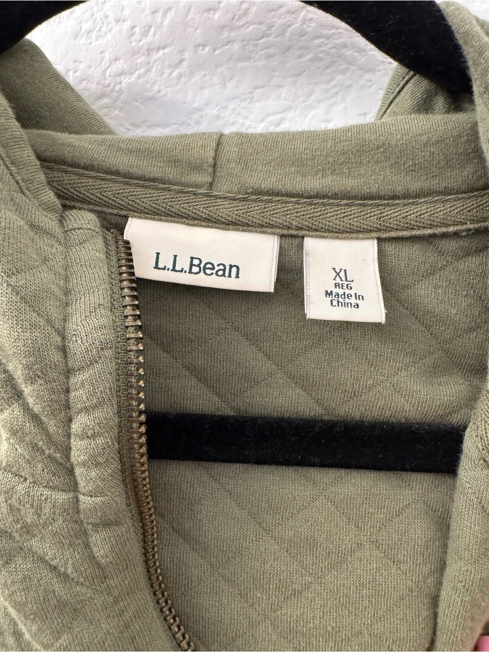 L.L. Bean Olive Green Quilted Hooded Jacket Women’s XL Zip Up Hoodie - Picture 3 of 6